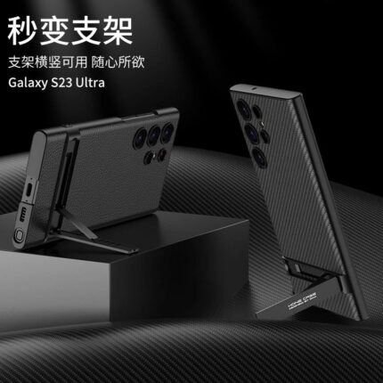 Hard PC Soft TPU Leather Cover with 360° Kickstand Holder For Samsung Galaxy
