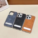 Luxury Plating PU Leather Fold Bracket Holder Phone Case For iPhone Electroplating Kickstand Shockproof Cover - Image 6