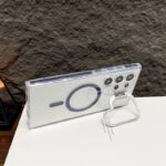 Anti Yellow Crystal Clear Camera Stand Windows Protective Case For Samsung Galaxy - Image 3