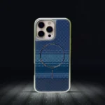2Business Carbon Fiber Striped Electroplated Silver Magnetic Case For iPhone - Image 2