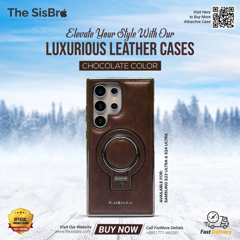 Business PU Leather Magnetic Case For Samsung With Ring Stand Wireless Charging Shockproof Cover (4) Business PU Leather Magnetic Case For Samsung With Ring Stand Wireless Charging Shockproof Cover - Image 1