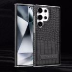 Crocodile leather magnetic charging suitable Kickstad Case For Samsung Galaxy - Image 4