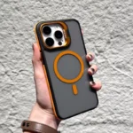 High-End anti-slip strip Contrast color lens holder magnetic Case For iPhone - Image 2