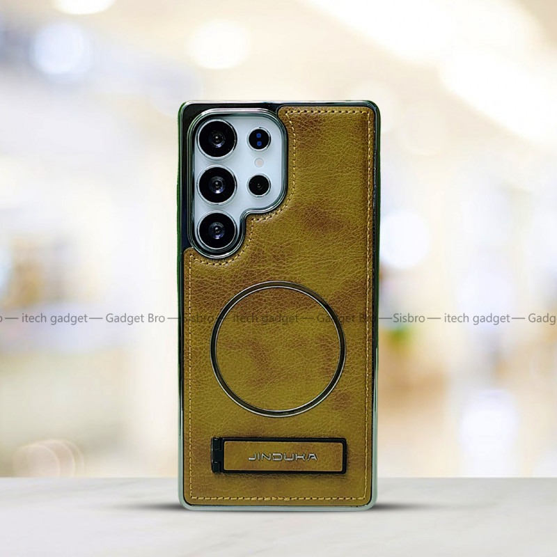 Jinduka Premium PU Leather Magsafe Supported Kickstand Hard Case For Samsung Galaxy Ultra Series (1) Jinduka Premium PU Leather Magsafe Supported Kickstand Hard Case For Samsung Galaxy Ultra Series - Image 1