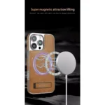 Jinduka Premium PU Leather Magsafe Supported Kickstand Hard Case For iPhone - Image 2