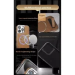 Jinduka Premium PU Leather Magsafe Supported Kickstand Hard Case For iPhone - Image 3