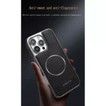 Jinduka Premium PU Leather Magsafe Supported Kickstand Hard Case For iPhone - Image 4