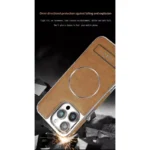 Jinduka Premium PU Leather Magsafe Supported Kickstand Hard Case For iPhone - Image 5