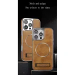 Jinduka Premium PU Leather Magsafe Supported Kickstand Hard Case For iPhone
