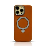 Luxury Carbon Fiber Texture PU Leather Magnetic Phone Case For iPhone 16 Pro Max & 16 Pro Metal Stand Protective Cover