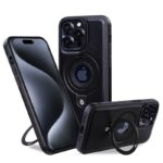 Suitable Magsafe Supported Ring Stand Business leather Case For Iphone 12 To 16 Pro Max - Image 3